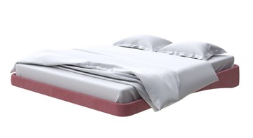 Кровать двуспальная парящая 160х200, Велюр (Ultra Багряный) в Махачкале
