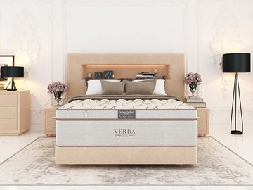 Кровать двуспальная Smart Compact/Podium M 160х200, Флок (Велсофт Бежевый) в Махачкале