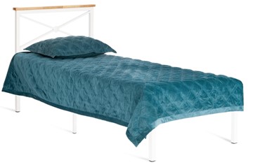 Спальная кровать Iris (mod.9311) дерево гевея/металл, 90*200 см (Single bed), Белый (White) в Махачкале