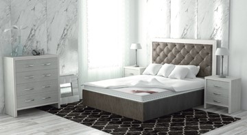 Кровать 2-спальная Сарма Манхэттен 180х200 (с основанием), с высотой спинки - 140 см в Махачкале
