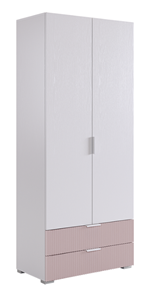 Двухдверный шкаф Зефир 108.01 (белое дерево/пудра розовая (эмаль)) в Махачкале