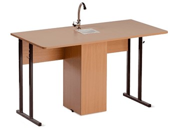 Детский стол 2-местный для кабинета химии Стандарт 5, Пластик Бук/Коричневый в Махачкале