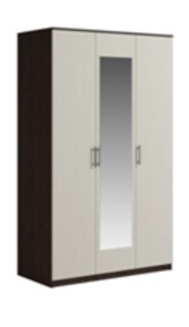 Шкаф 3 двери Светлана, с зеркалом, венге/дуб молочный в Махачкале