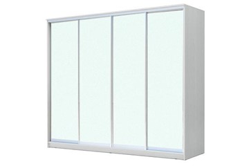 Шкаф 4-х дверный ХИТ 24-24/2-8888, с матовым стеклом, Белый в Махачкале
