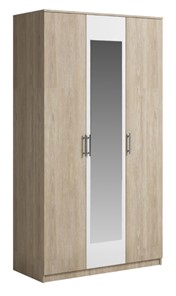 Шкаф 3 двери Genesis Светлана, с зеркалом, белый/дуб сонома в Махачкале