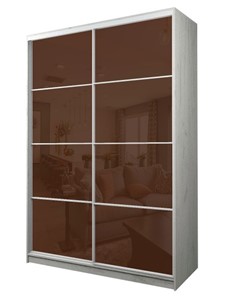 Шкаф 2-х дверный MAX МШ-27-6-16-22, Профиль Белый/Цвет Дуб Крафт белый/Oraclal шоколад в Махачкале