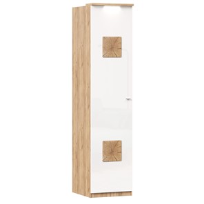 Шкаф одностворчатый с декор. накладками Фиджи 659.225, белый в Махачкале