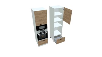 Кухонный шкаф-пенал Sanvut П7 3, Дуб крафт/Белый в Махачкале