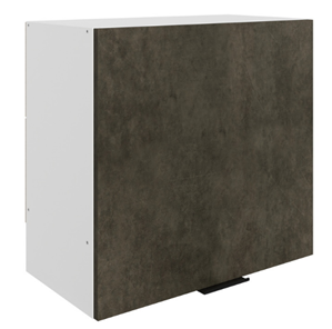Шкаф навесной Стоун L600 Н566 (1 дв. гл.) (белый/камень темно-серый) в Махачкале