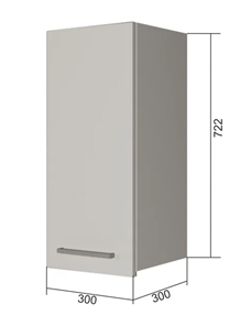 Кухонный шкаф В7 30, Сатин/Антрацит в Махачкале