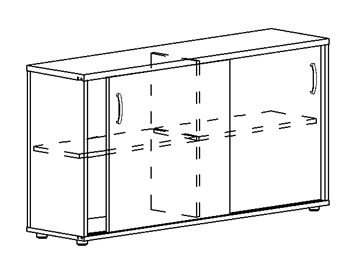 Шкаф-купе низкий Albero, для 2-х столов 60 (124,4х36,4х75,6) в Махачкале