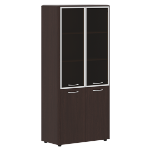 Шкаф комбинированный с дверьми в алюминиевой рамке DIONI Венге DHC 85.7  (850х430х1930) в Махачкале