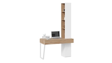 Компьютерный стол со шкафом комбинированным Порто СМ-393.15.012 (Белый жемчуг/Яблоня беллуно/Белый софт) в Махачкале