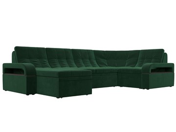 П-образный диван Лига-035, Зеленый (велюр) в Махачкале