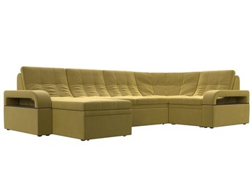 П-образный диван Лига-035, Желтый (Микровельвет) в Махачкале