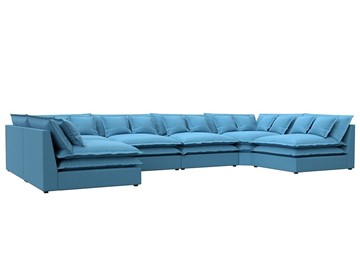 П-образный диван Лига-040, Амур голубой (рогожка) в Махачкале