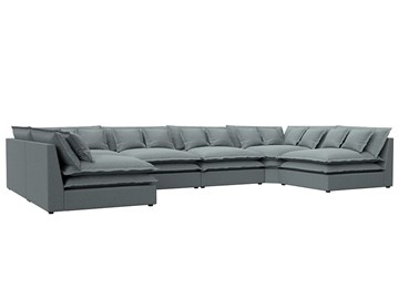 Большой П-образный диван Лига-040, Амур серый (рогожка) в Махачкале