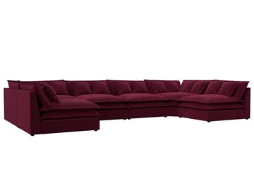 П-образный диван Лига-040, Бордовый (микровельвет) в Махачкале
