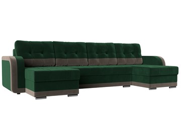 П-образный диван Марсель, Зеленый\Коричневый (велюр) в Махачкале
