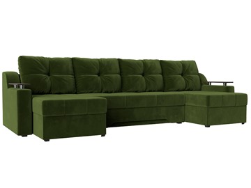 П-образный диван Сенатор, Зеленый (Микровельвет) боннель в Махачкале