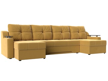 П-образный диван Сенатор, Желтый (Микровельвет) боннель в Махачкале