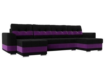 П-образный диван Честер, Черный/фиолетовый (вельвет) в Махачкале