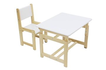 Растущий комплект мебели POLINI Kids ECO 400 SM 68Х55 Белый / Натуральный в Махачкале