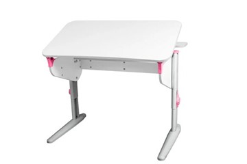 Детский стол-трансформер 5/100 (СУТ.46) + Polka_z 5/500 (2 шт) Рамух белый/серый/розовый в Махачкале