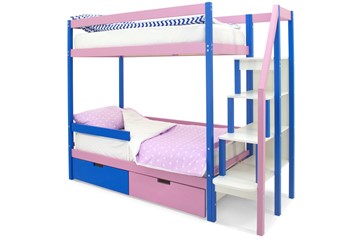 Детская двухъярусная кровать Svogen синий-лаванда в Махачкале