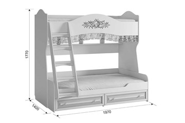 Детская двухэтажная кровать Алиса (1974х1404х1765) в Махачкале - предосмотр 4