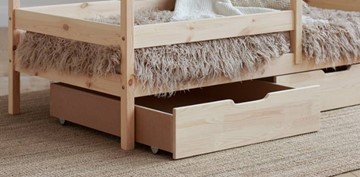 Двухъярусная детская кровать Домик с ящиками, без покраски в Махачкале - предосмотр 1