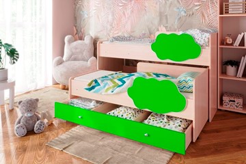 Детская двухэтажная кровать Соник 1.6 с ящиком, Лайм в Махачкале