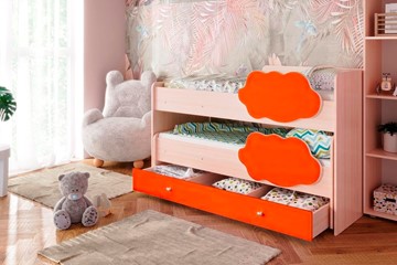 Детская двухъярусная кровать Соник 1.6 с ящиком, Оранжевый в Махачкале