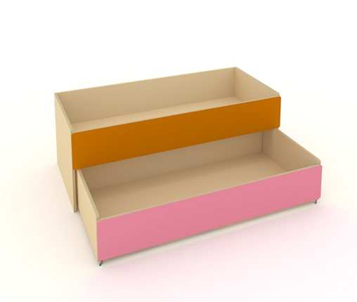 Кровать в детскую 2-х уровневая КД-2, Беж + Оранжевый + Розовый в Махачкале - изображение