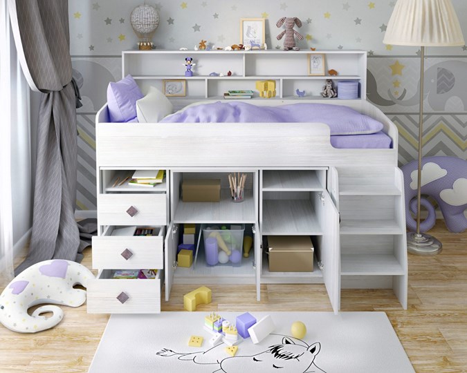Кровать-чердак Малыш-5, цвет Винтерберг в Махачкале - изображение 3