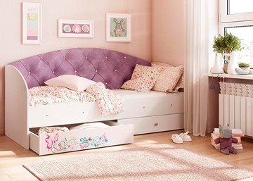 Детская кровать односпальная Эльза без бортика, Фиолетовый (латы) в Махачкале