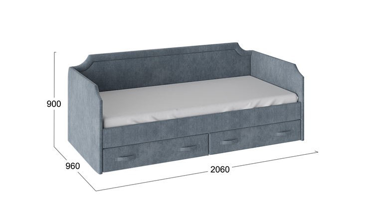 Кровать детская Кантри Тип 1, ТД-308.12.02 (Замша синяя) в Махачкале - изображение 2