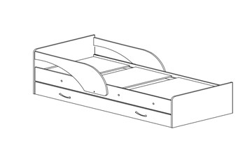 Кровать с бортиками Максимка, цвет Млечный дуб в Махачкале - предосмотр 1