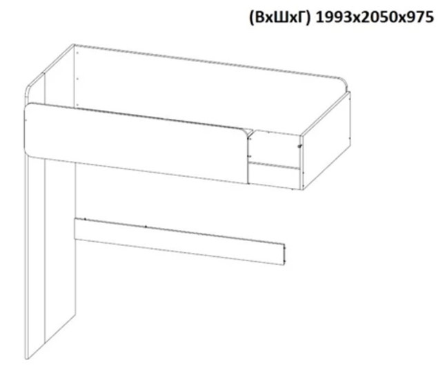 Кровать 2-х ярусная с письменным столом и шкафом POLINI Kids Simple Белый / Серый в Махачкале - изображение 8