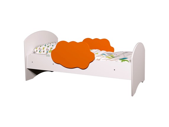 Кровать детская Тучка, корпус Белый, фасад Оранжевый в Махачкале - изображение
