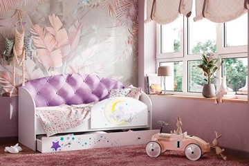 Кровать с бортиками Звездочка с бортиком, Фиолетовый в Махачкале