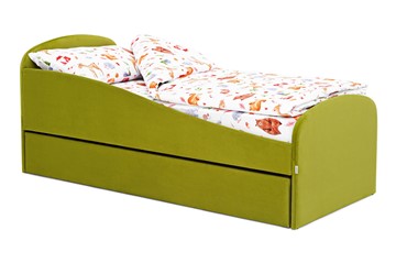 Кровать с ящиком Letmo оливковый (велюр) в Махачкале