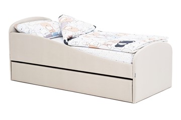 Кровать с ящиком Letmo ванильный (велюр) в Махачкале