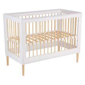 Кровать для новорожденных POLINI Kids Simple 360 Белый / Натуральный в Махачкале