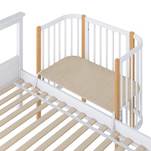 Кроватка детская приставная POLINI Kids Simple 105 Белый / Бук в Махачкале - предосмотр 3