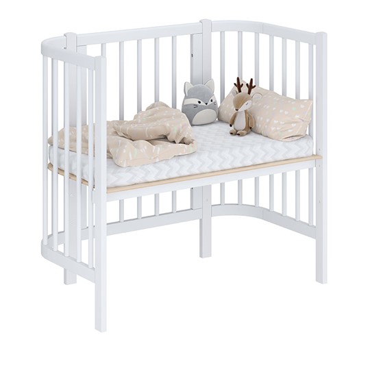 Кроватка детская приставная POLINI Kids Simple 105 Белый в Махачкале - изображение 1