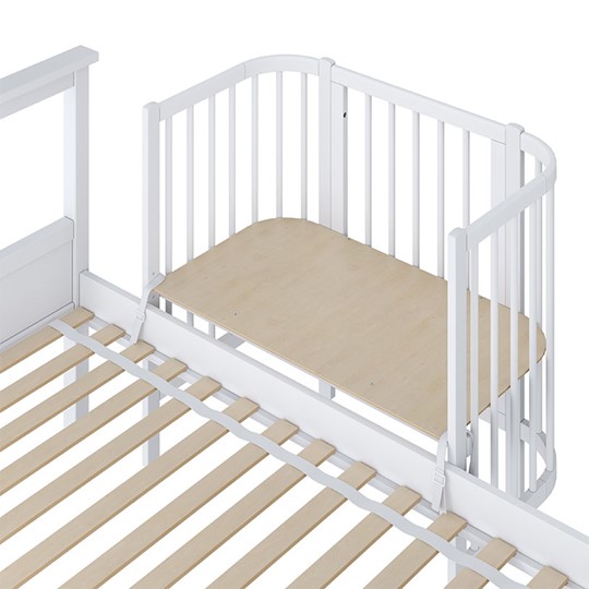 Кроватка детская приставная POLINI Kids Simple 105 Белый в Махачкале - изображение 2