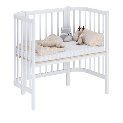 Кроватка детская приставная POLINI Kids Simple 105 Белый в Махачкале - изображение