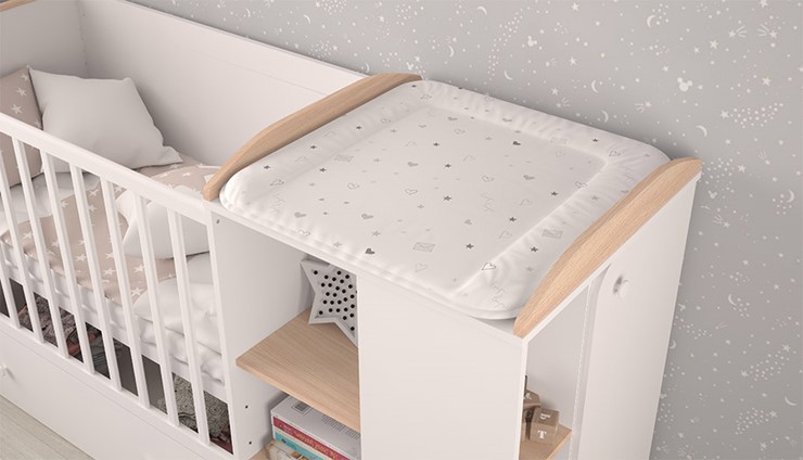 Детская кровать с комодом POLINI Kids Ameli 800 Белый / Дуб пастельный, серия AMELI в Махачкале - изображение 4
