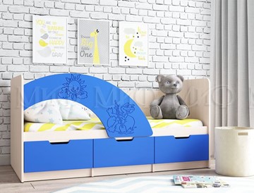 Детская кровать Юниор-3, синий матовый в Махачкале